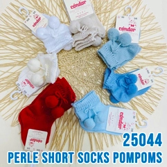 perle short socks pompoms condor