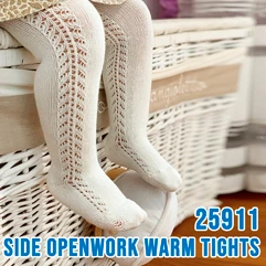 side openwork warm tights