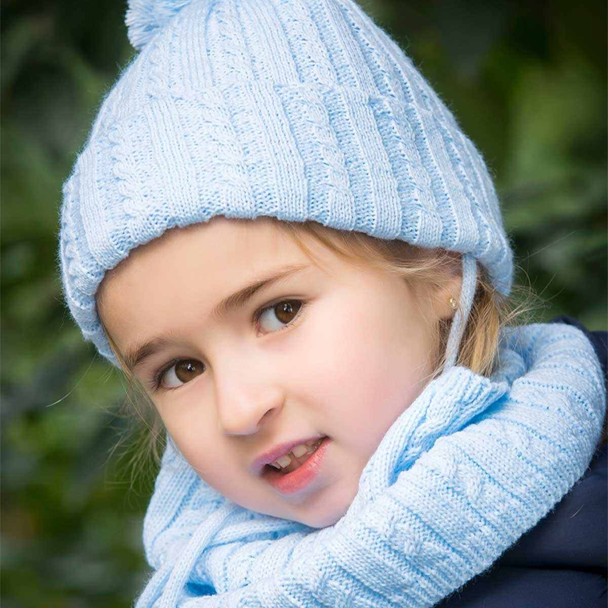 copy of POMPOM HAT WITH STRAP AND MATCHING SCARF NAVARRO - 1