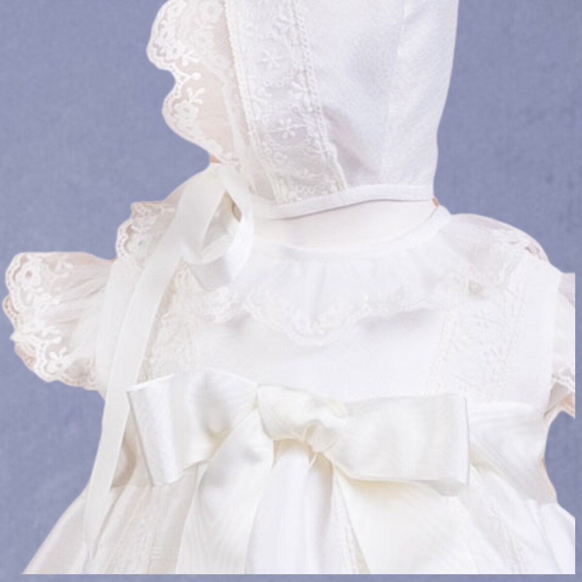 baby girls chrsitening dress with bonnet MISHA BABY - 2