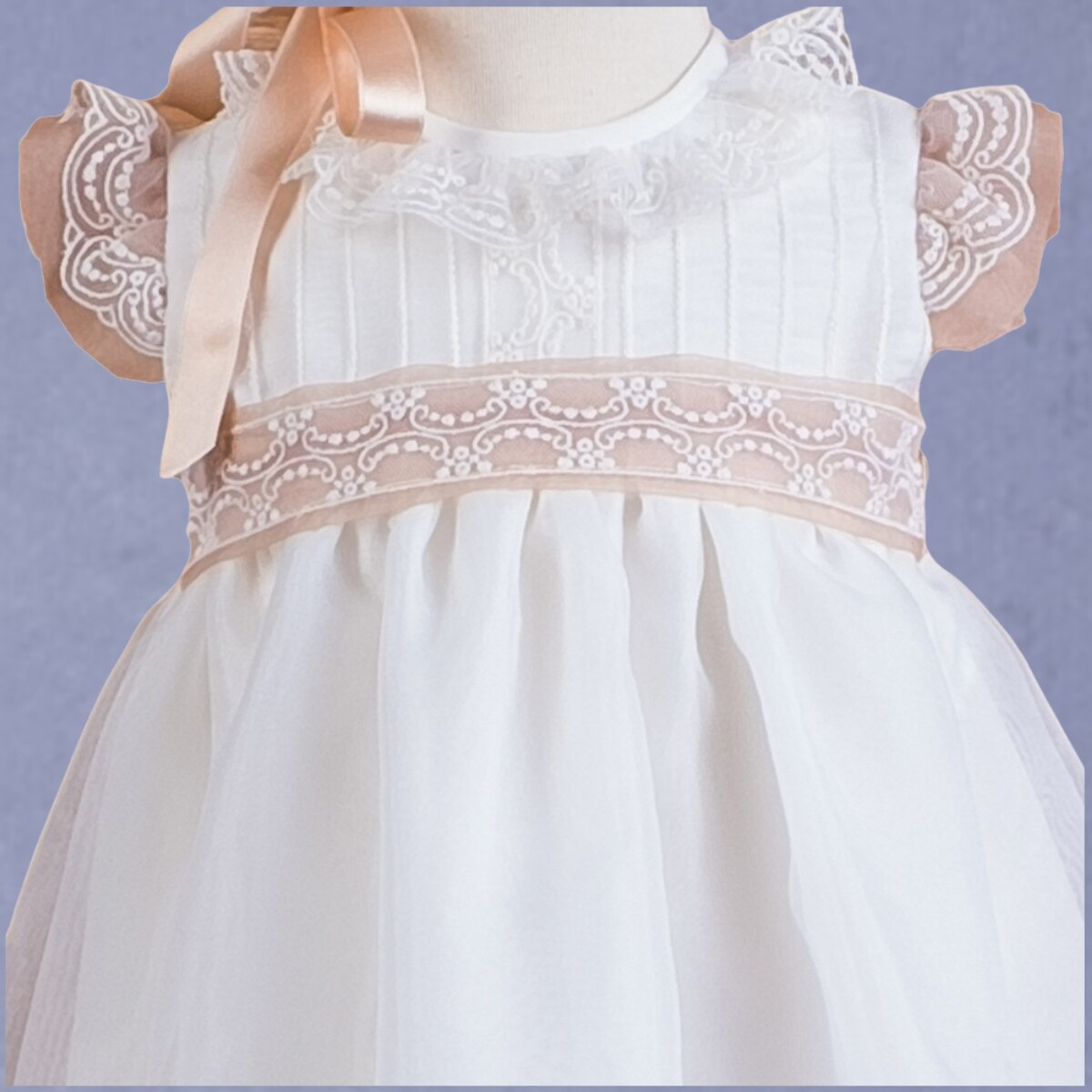 girls christening gown with lace MISHA BABY - 2