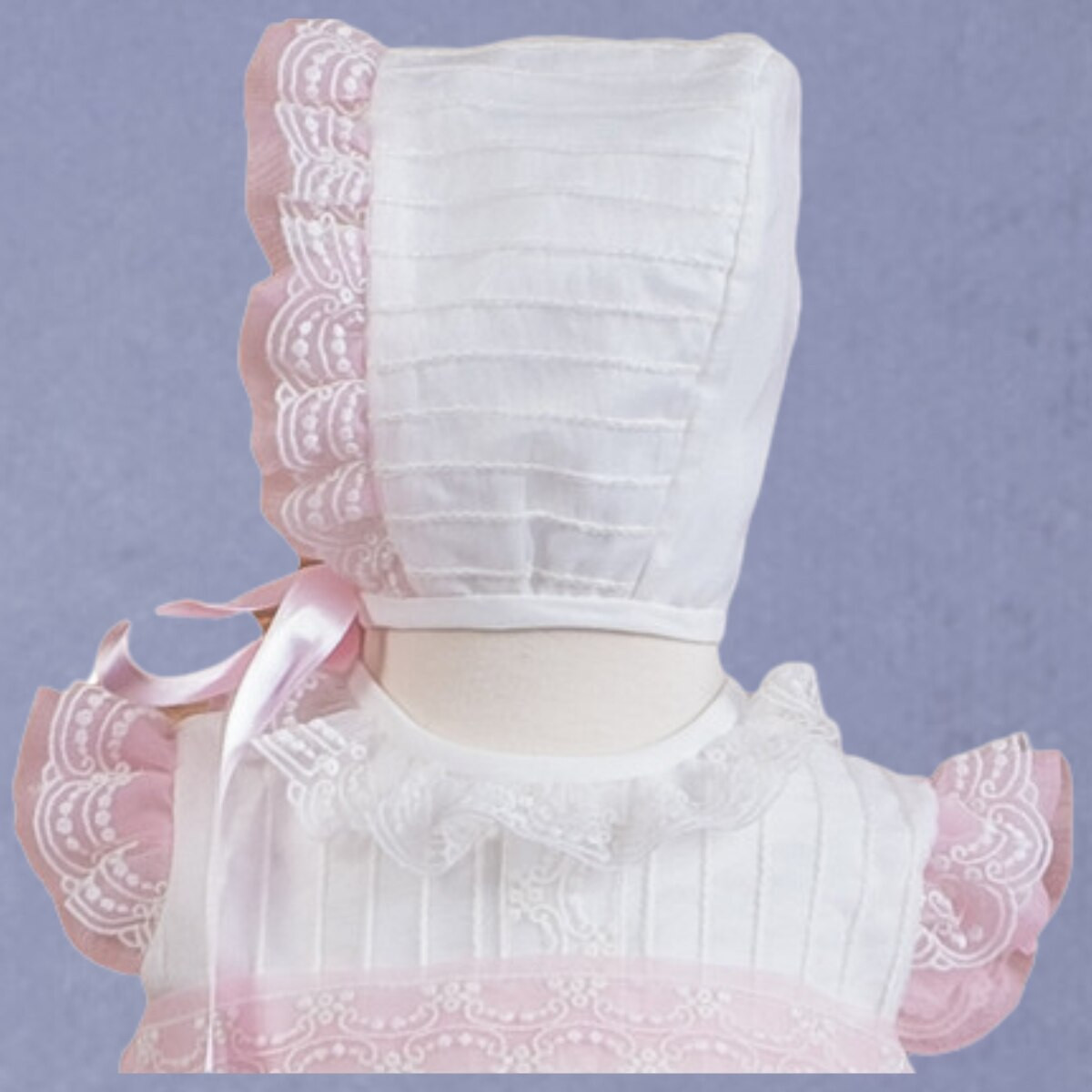 baby girls christening crystal gown with bonnet MISHA BABY - 2