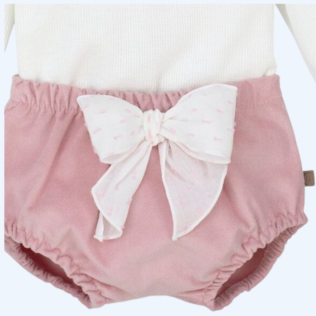 FRILLED NECK PLUMETI TSHIRT AND KNICKER WITH BOW CALAMARO - 3