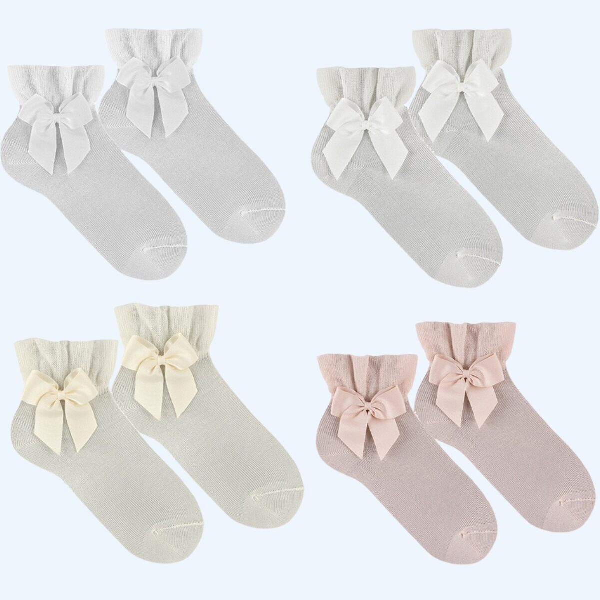CEREMONY ANKLE SOCKSWITH GROSSGRAIN BOW CONDOR - 1