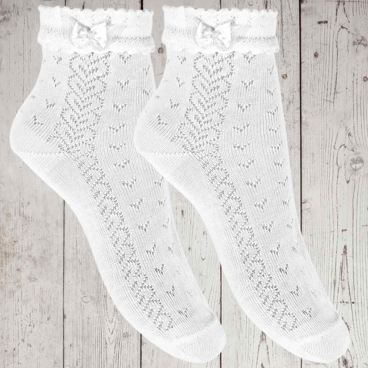 CEREMONY OPENWORK ANKLE SOCKS WITH BOW CONDOR - 1
