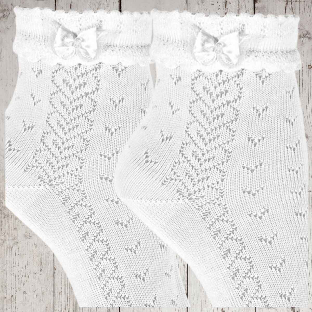 CEREMONY OPENWORK ANKLE SOCKS WITH BOW CONDOR - 2