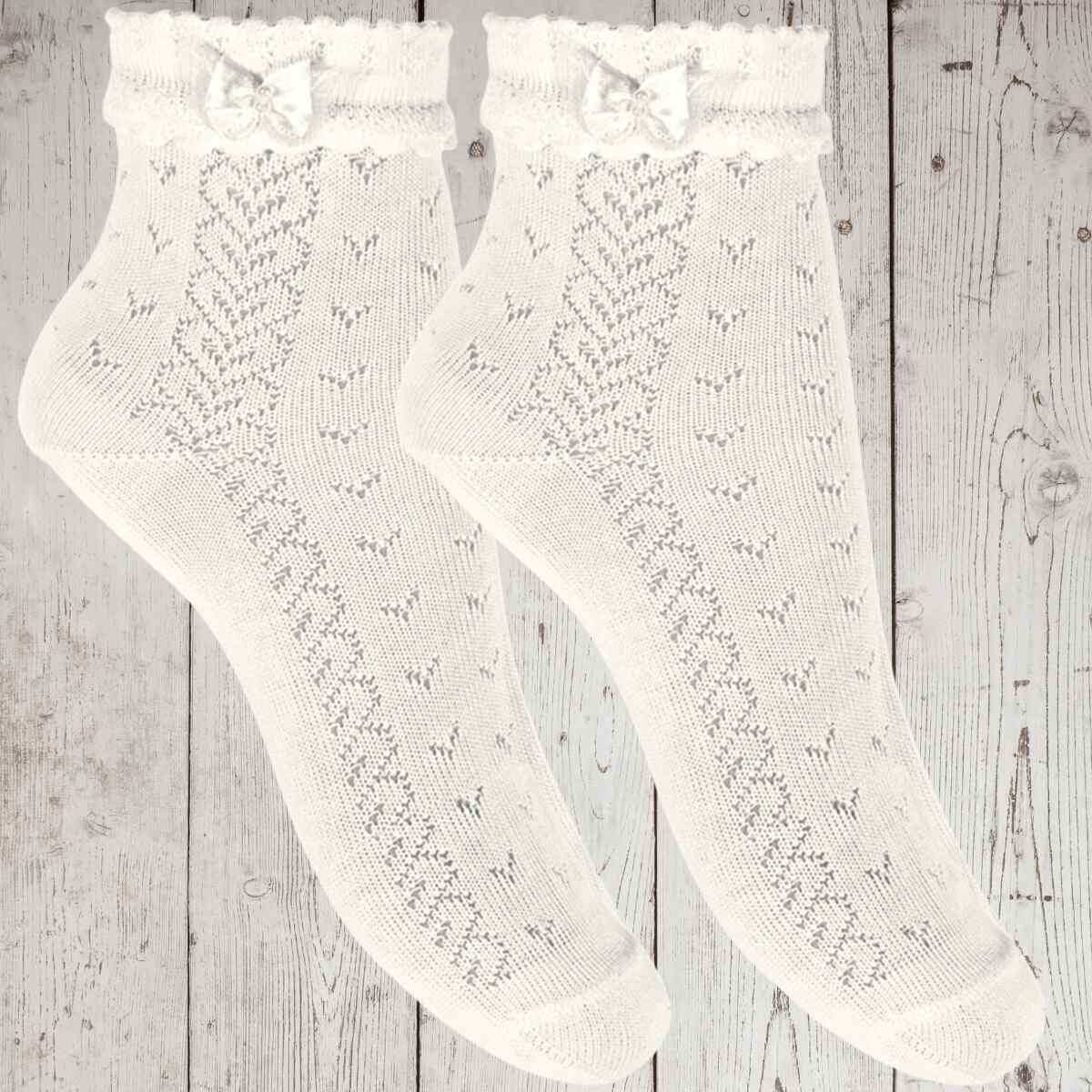 CEREMONY OPENWORK ANKLE SOCKS WITH BOW CONDOR - 3