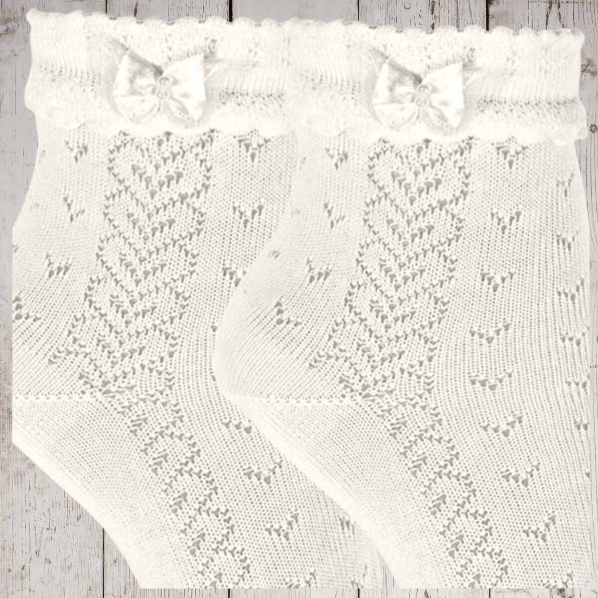 CEREMONY OPENWORK ANKLE SOCKS WITH BOW CONDOR - 4