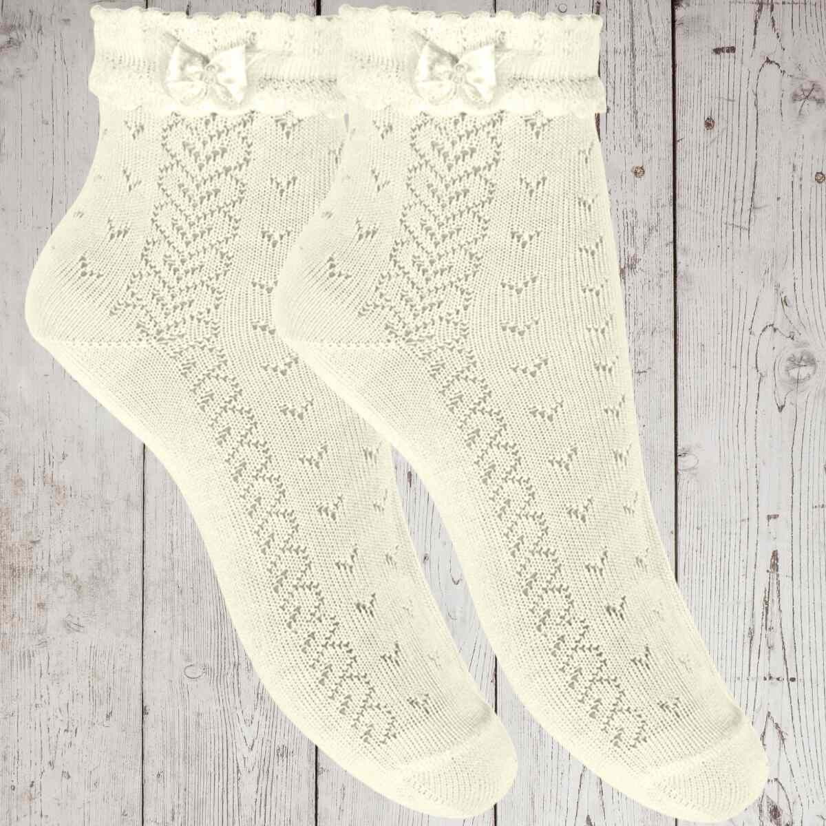 CEREMONY OPENWORK ANKLE SOCKS WITH BOW CONDOR - 5