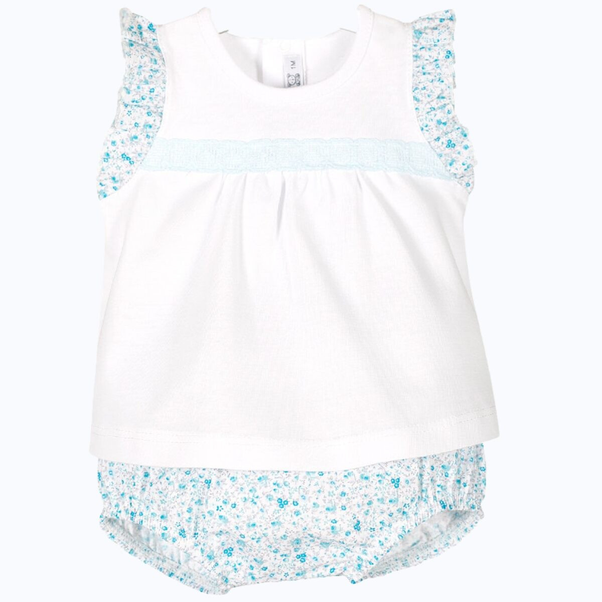 SLEEVELESS BLOUSE WITH FLOWERY PRINTED NAPPY BLOOMER CALAMARO - 1