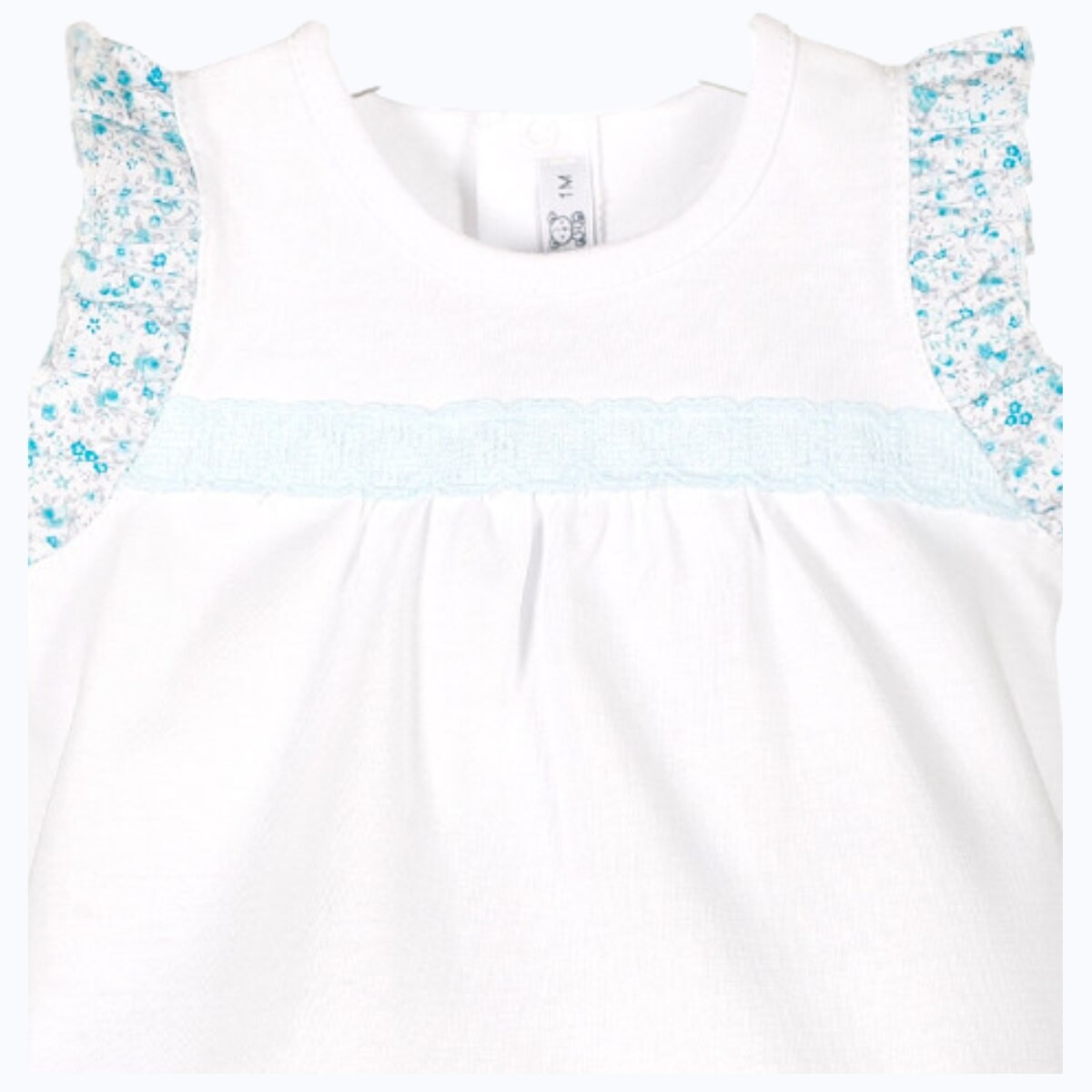 SLEEVELESS BLOUSE WITH FLOWERY PRINTED NAPPY BLOOMER CALAMARO - 2
