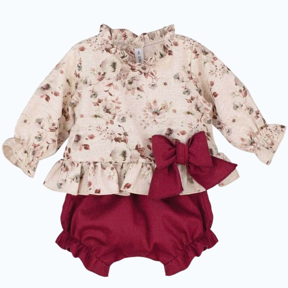 FLOWERY BOW BLOUSE AND KNICKER MENSA CALAMARO - 1