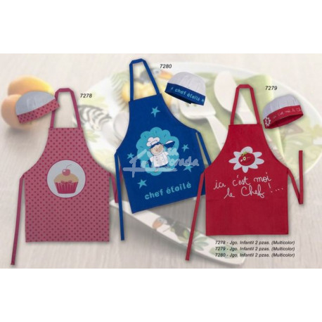 JUEGO INFANTIL COCINA 2PCS DELANTAL+GORRO JUEGO INFANTIL COCINA 2PCS DELANTAL+GORRO