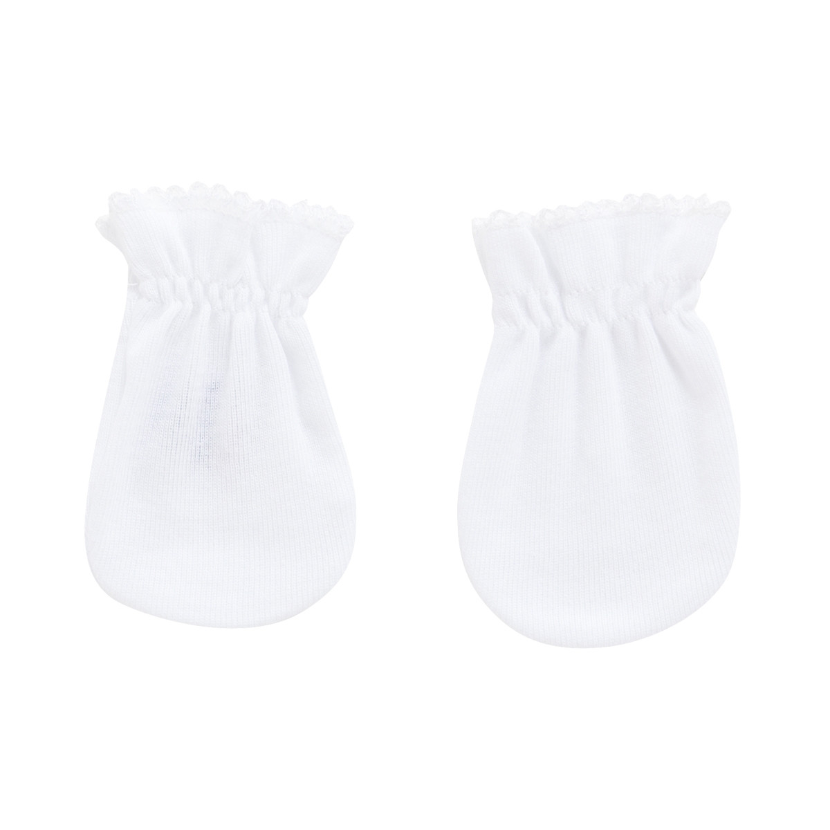 PAIR OF MITTENS LISO WHITE CAMBRASS - 1