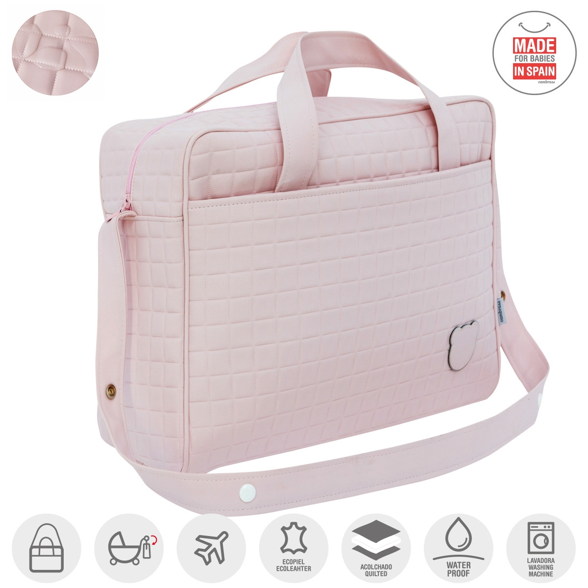 MATERNITY BAG GOFRE PINK 20x44x33 CM CAMBRASS - 3