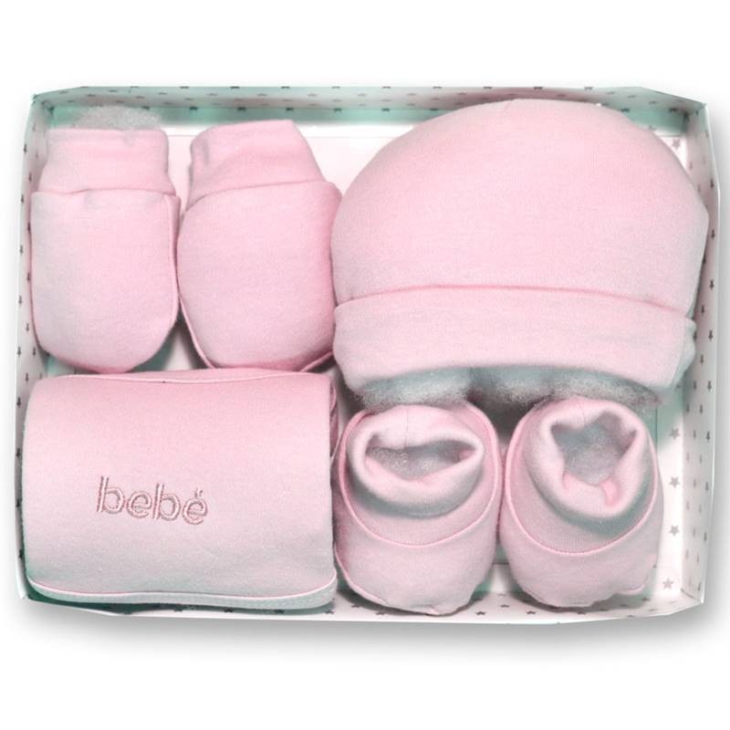 Pink Newborn Bebe Baby Gift Box 4 Pieces GAMBERRITOS - 1