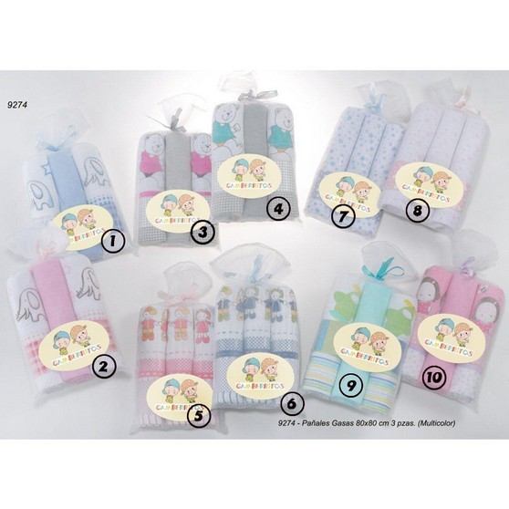 BABY SET OF 3 PRINTED GAUZE GAMBERRITOS - 2