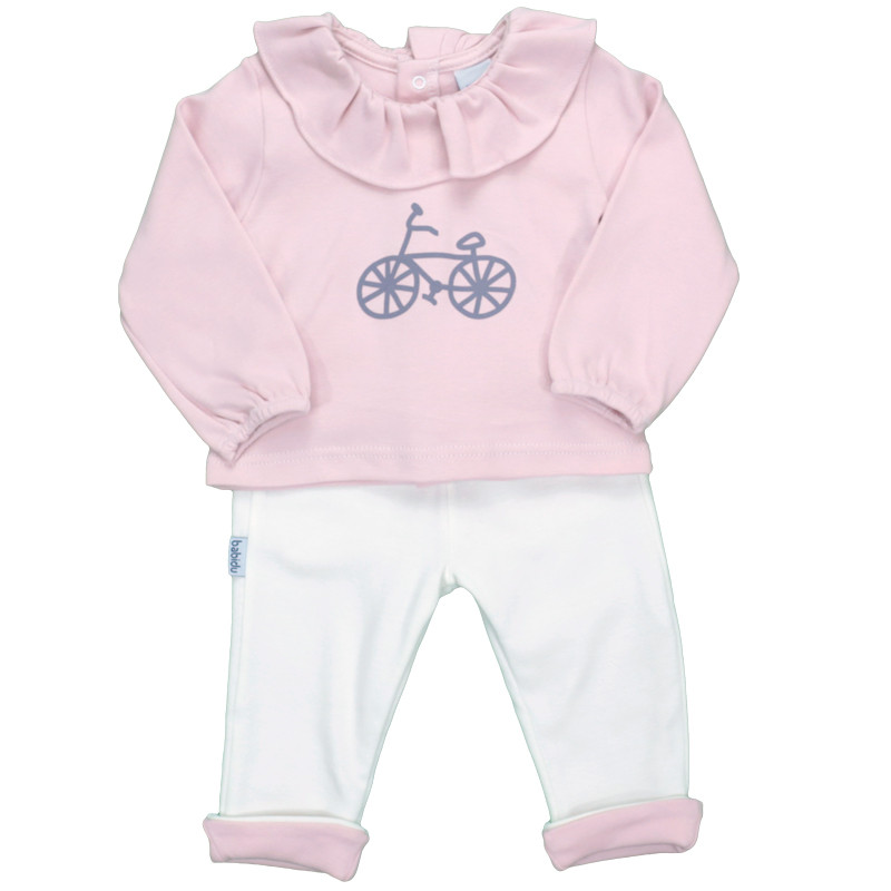 BICYCLE FRILLED NECK TOP AND PANTS DOUBLE BABIDU - 1