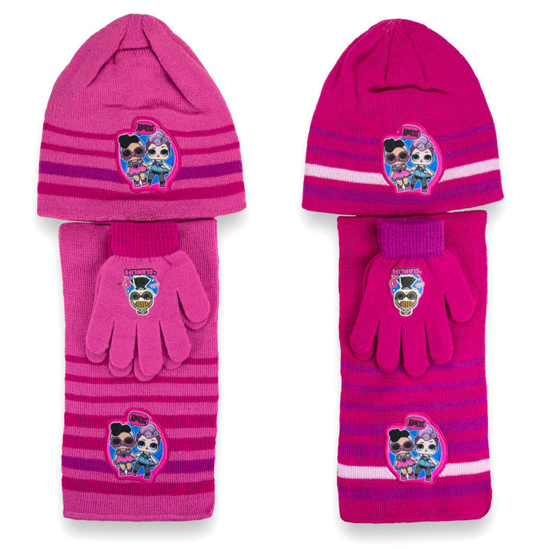 LOL SURPRISE ASSORTED HAT GLOVES AND SCARF SET  - 1