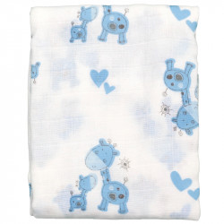 Blue Muslin Gauze Giraffes GAMBERRITOS - 1