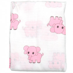 Pink Muslin Gauze Elephants GAMBERRITOS - 1