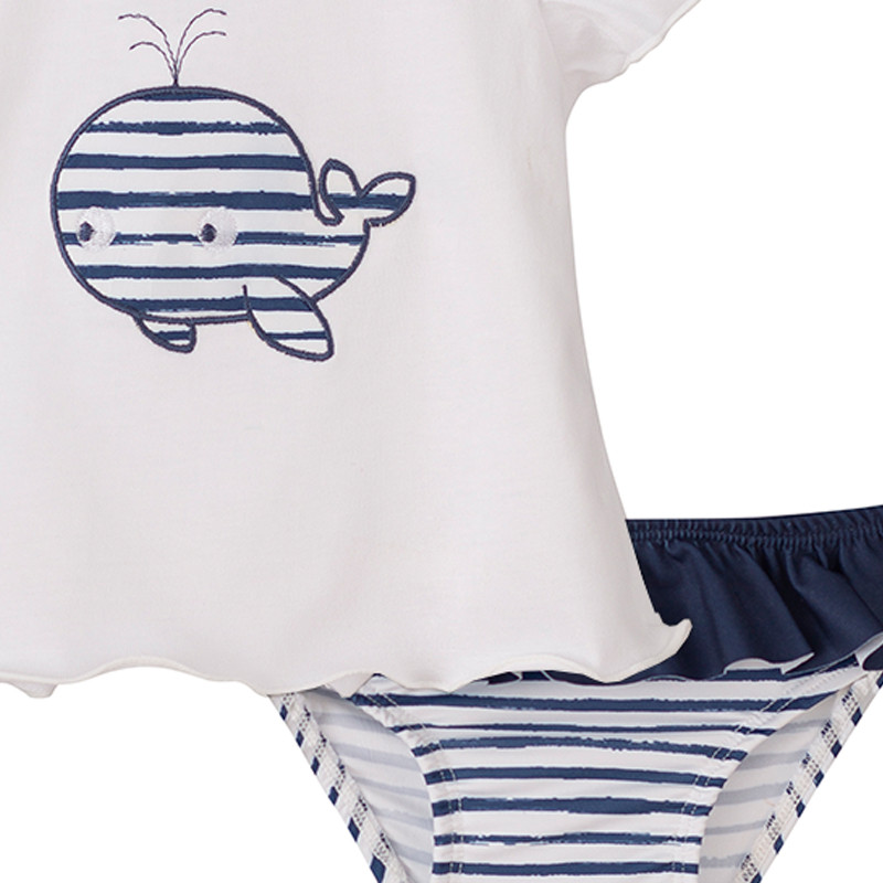 GIRLS SWIMMING TOP AND STRIPED NAPPY COVER CALAMARO - 2