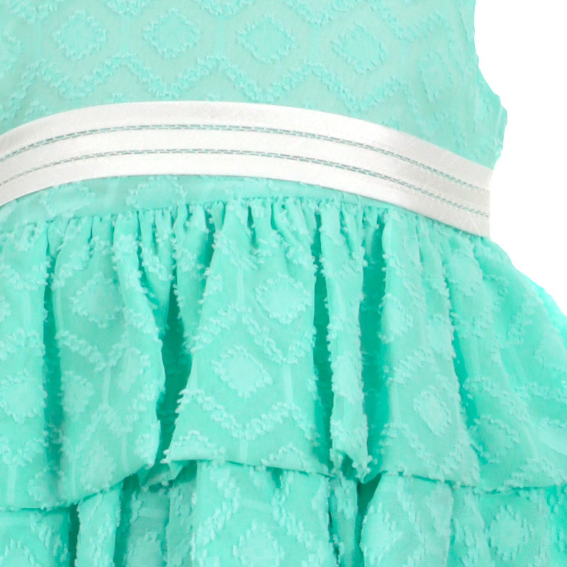 GIRLS SLEEVELESS THREE LAYERED DRESS  WITH BELT ISAMAR - 2