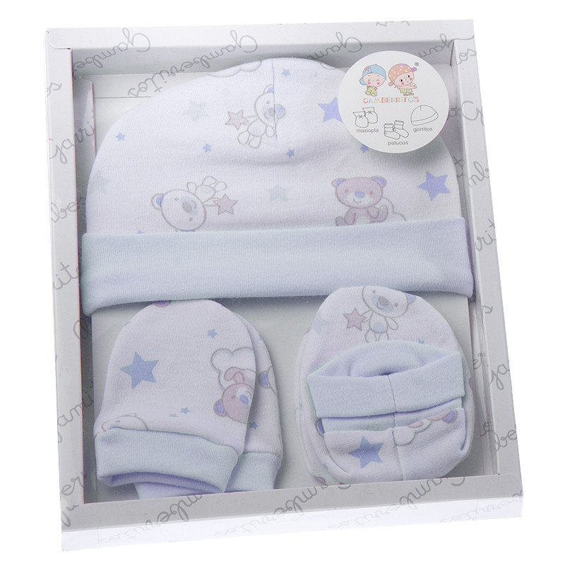 JUEGO INFANTIL 3 PCS ESTAMPADO AZUL GAMBERRITOS - 1