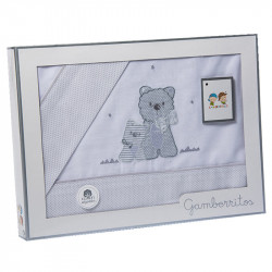 3-PIECE SET OF SHEETS PUPPIES GRAY MAXICUNA BOW GAMBERRITOS - 1