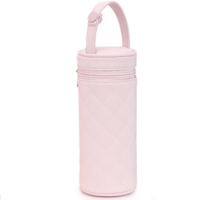 Pink Baby Bottle Holder Leatherette Lux DUFFI - 1