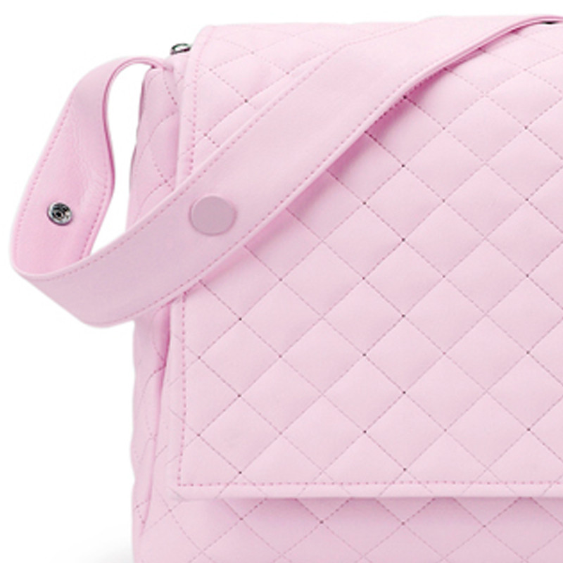 Pink Leather Maternity Bag Lux DUFFI - 2