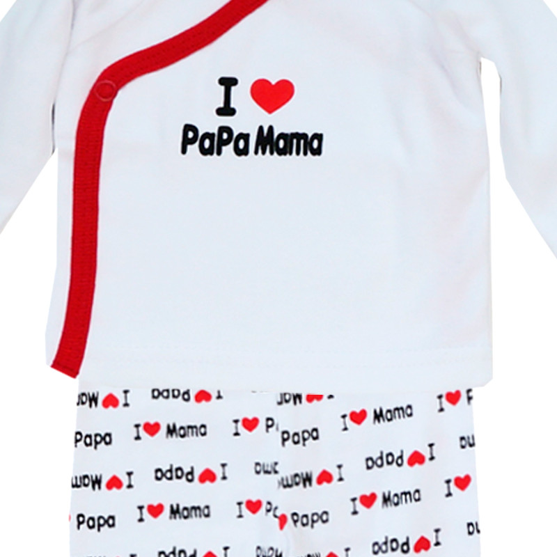 Red 5-Piece Cotton Baby Gift I Love Papa Mama DUFFI - 2