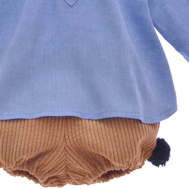 CAMISA AZUL Y  PANTALON CON POMPON DELSUR - 2