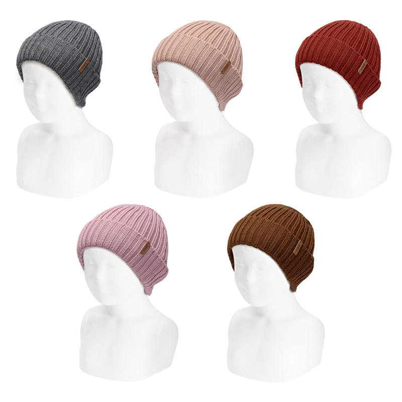 MERINO WOOL-BLEND FOLD-OVER RIBBED BEANIE CONDOR - 2