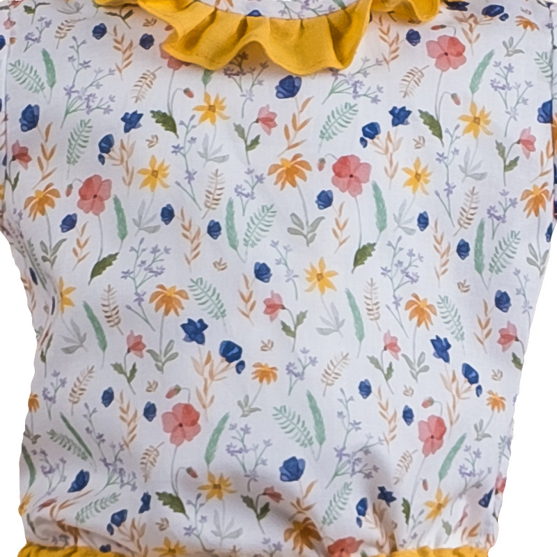 flowery blouse with side bows and knicker MISHA BABY - 2