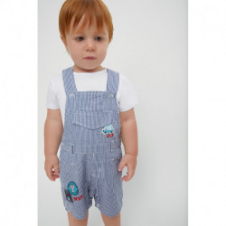 BOYS STRIPE DENIM ROMPER AND TSHIRT YATSI - 1