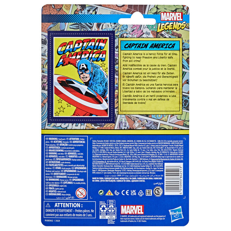 Figura Retro Capitan America Marvel 9,5cm HASBRO - 4