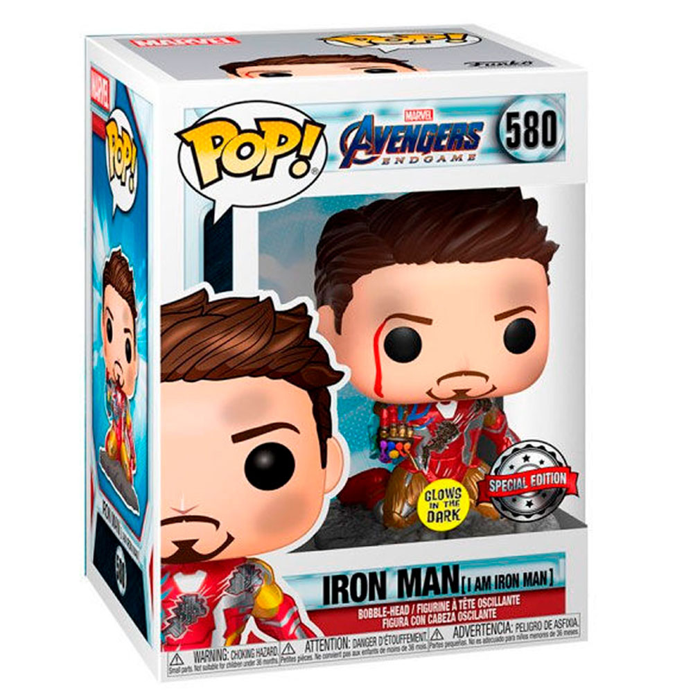 POP Figure Marvel Vengadores Endgame I Am Iron Man Exclusive 580 FUNKO POP - 3
