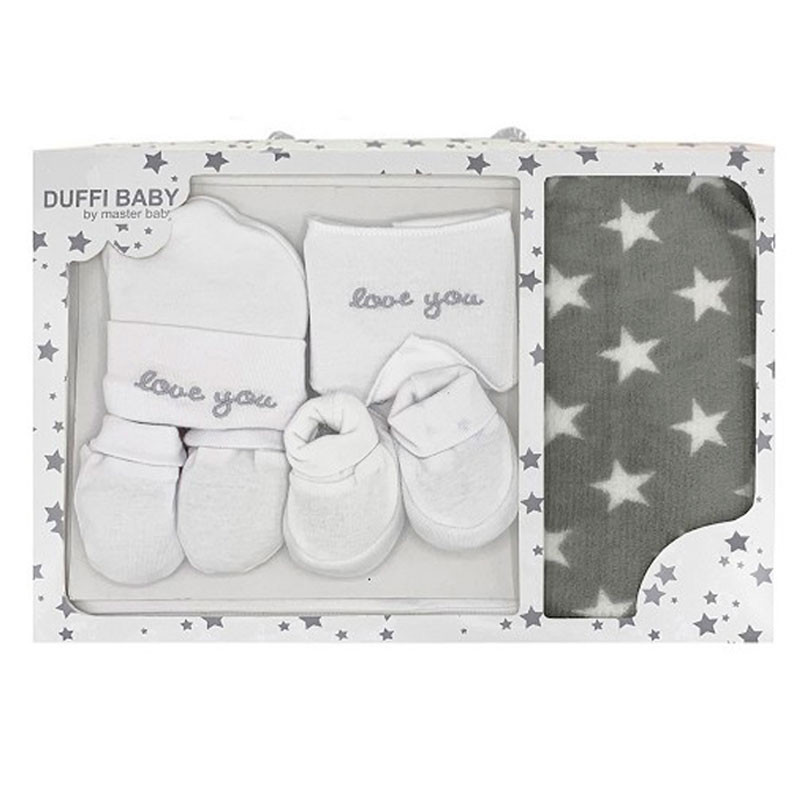 White Baby Set 6 piece with Stars Blanket 80x110cm DUFFI - 1