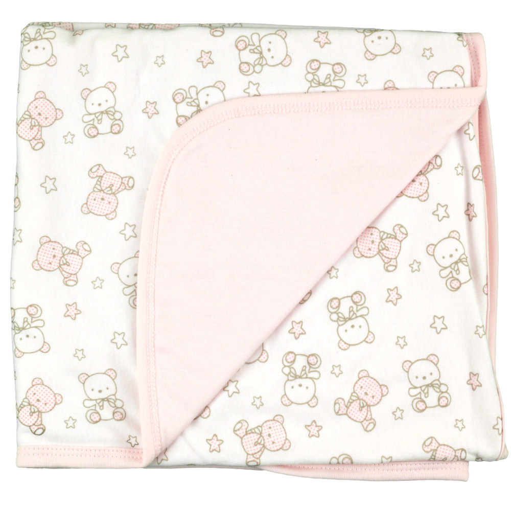 Baby Swaddle Cotton Bears 080X080 Pink GAMBERRITOS - 2