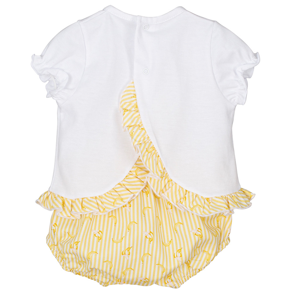 BABY GIRLS BOW BLOUSE AND STRIPED NAPPY COVER CALAMARO - 2