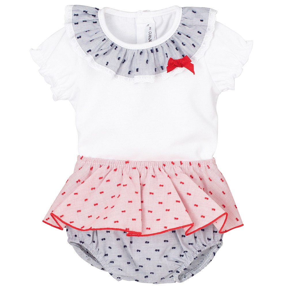 GIRLS PLUMETI BLOUSE AND FRILLED NAPPY COVER CALAMARO - 2