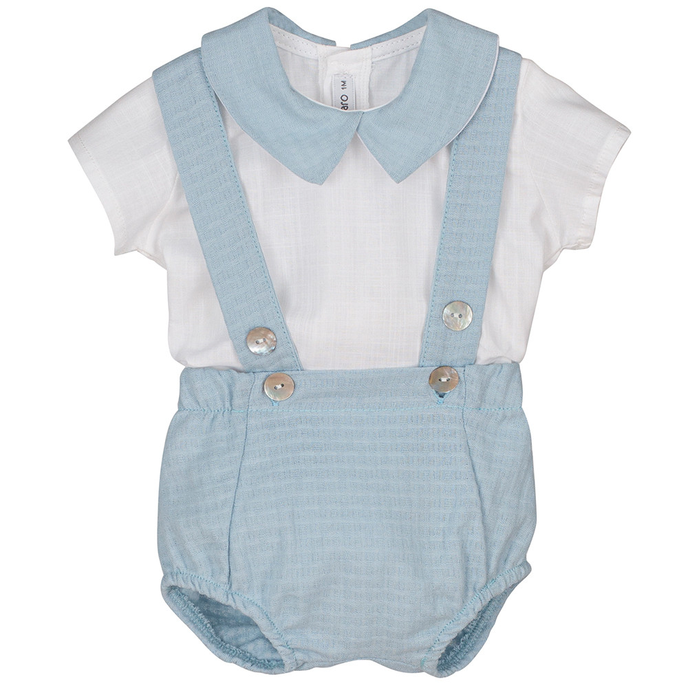 BABY BOYS BLOUSE AND ROMPER CALAMARO - 1