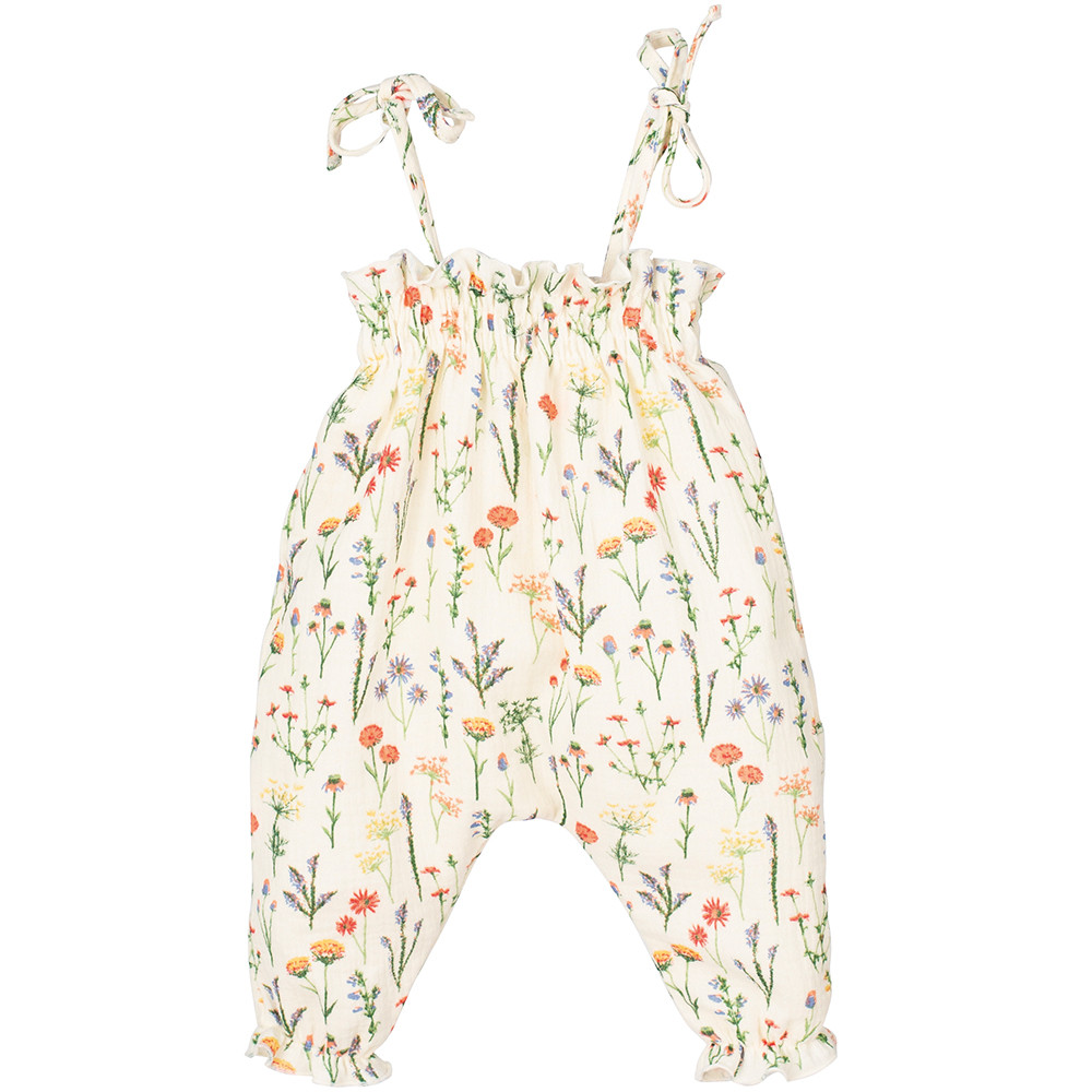 BABY FLOWERY STRAP OVERALL CALAMARO - 1