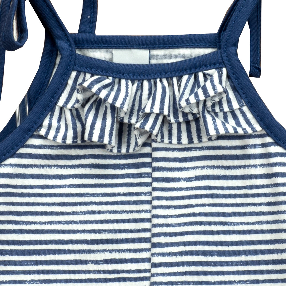 GIRLS STRIPED STRAP OVERALL  - 1