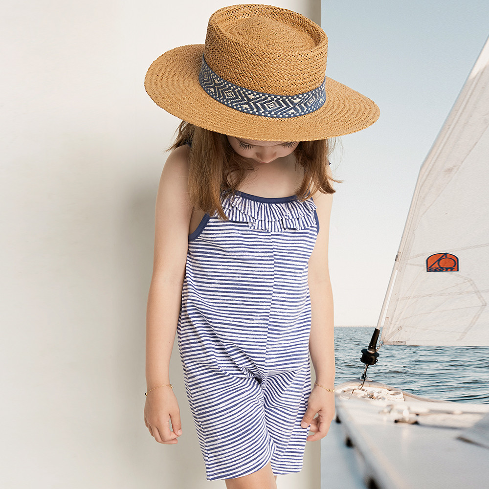 GIRLS STRIPED STRAP OVERALL  - 3