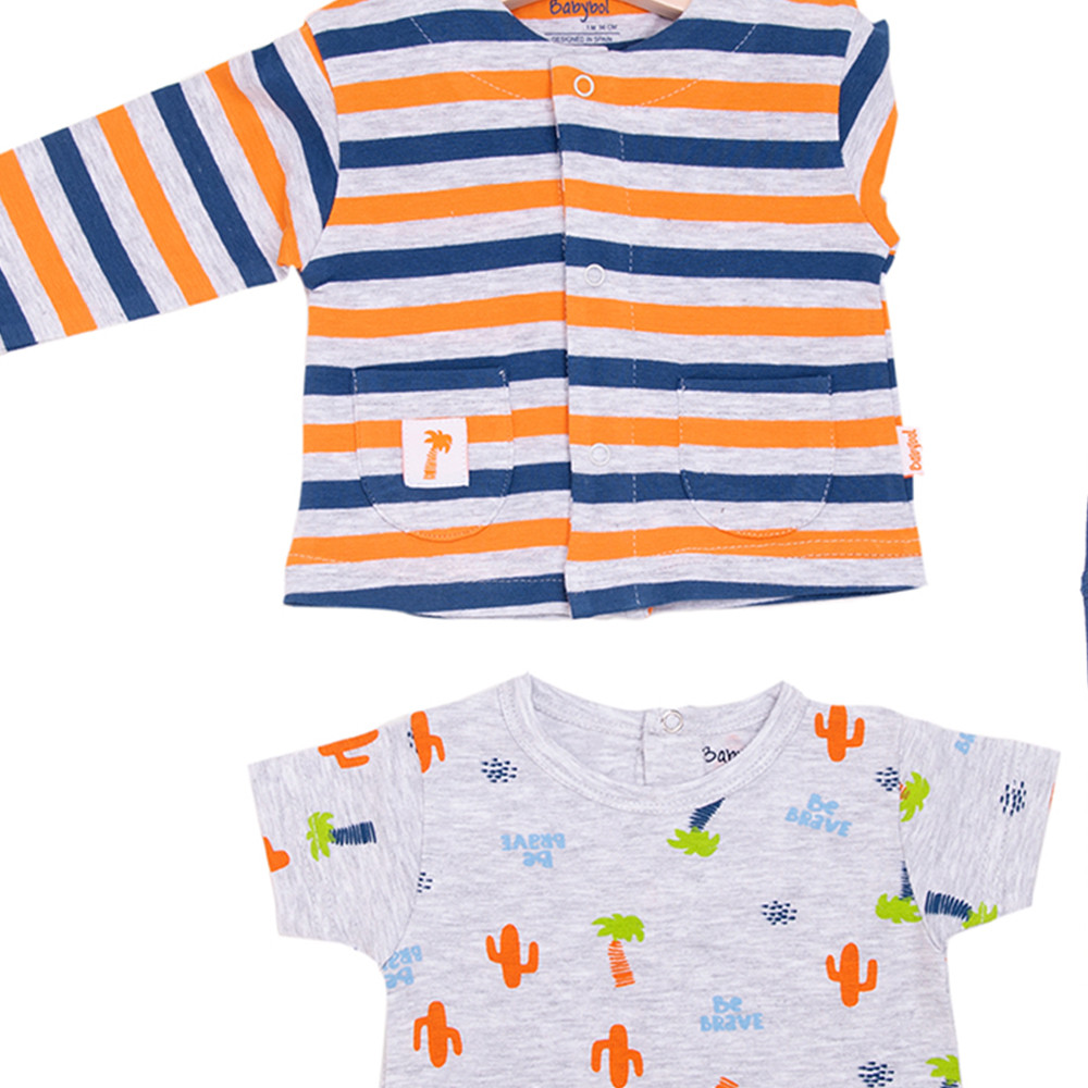 BOPYS SET OF TSHIRT AND STRIPE SWEATER WITH LONG PANTS BABYBOL - 2