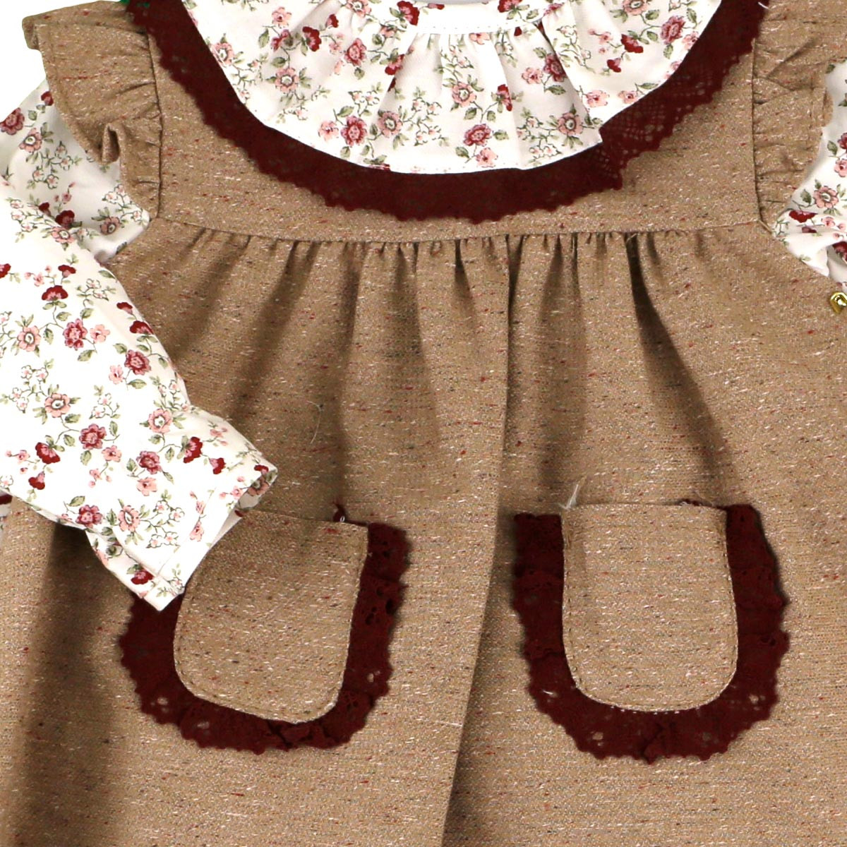 GIRLS DRESS WITH FLOWERY BLOUSE AND KNICKERS DULCE DE FRESA - 2