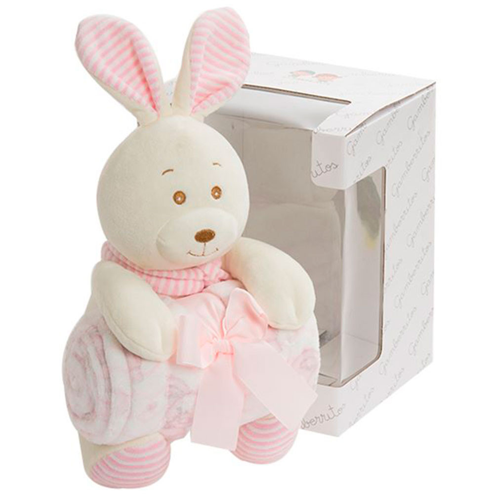 Pink Rabbit Plush and Blanket Baby Set GAMBERRITOS - 1