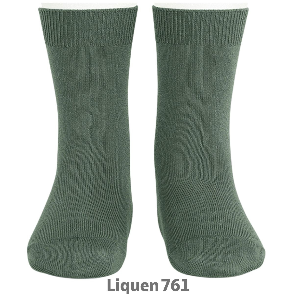 PLAIN STITCH SHORT SOCKS 20194 LICHEN GREEN 761 CONDOR - 1